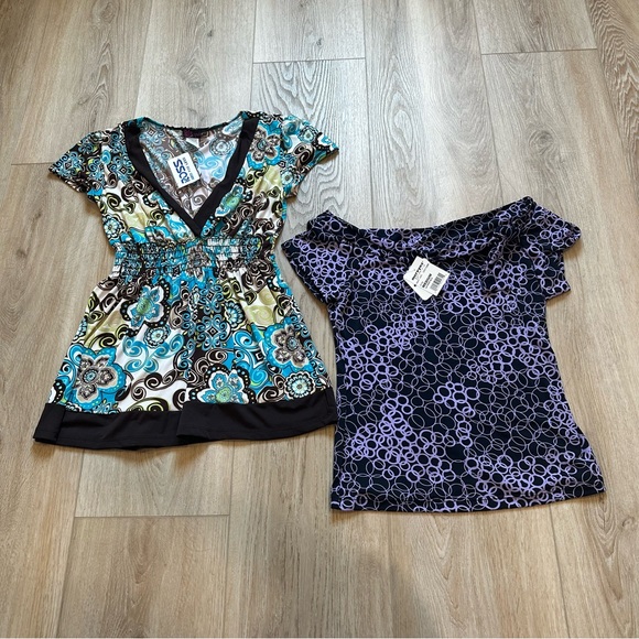 NWT Y2K Patterned Blouse bundle - Picture 1 of 4